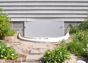 plastic crawl space access well installed in a Kauai crawl space