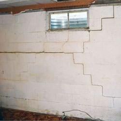 Bowing foundation walls in danger of failure in 